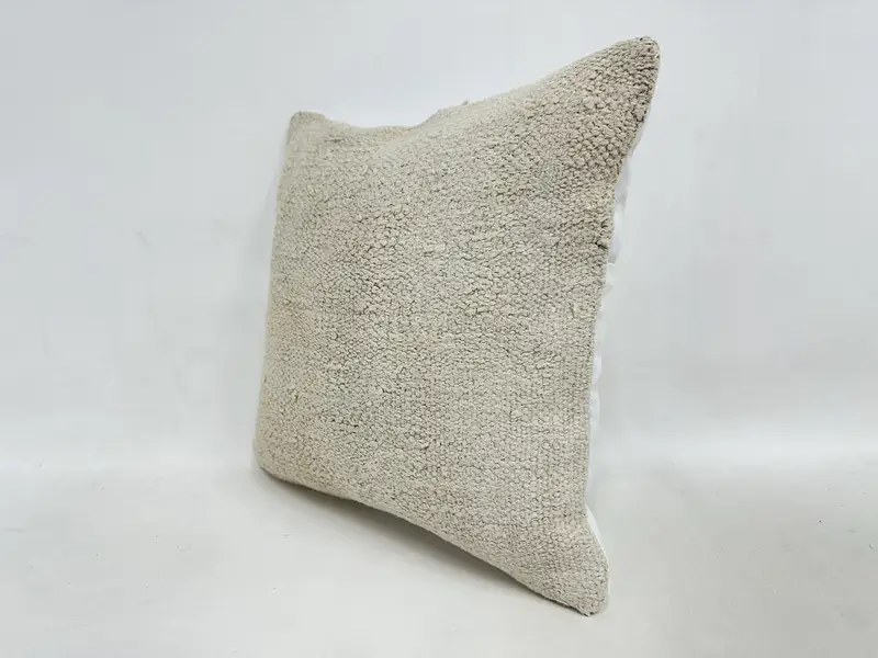 Home Decor Pillow, Kilim Pillow, Muted Cushion Case, Car Cushion Cover, Boho Pillow, 16x16 Beige Cushion, Handmade Pillow Cover, Pillow Case - 4