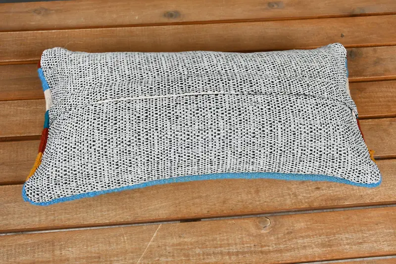 Boho Pillow Sham Cover, Pillow, Bed Pillow Sham, Turkish Kilim Pillow, Traditional Pillow, 8x16 Blue Cushion Cover, Ethnical Kilim Rug Pillow - 5