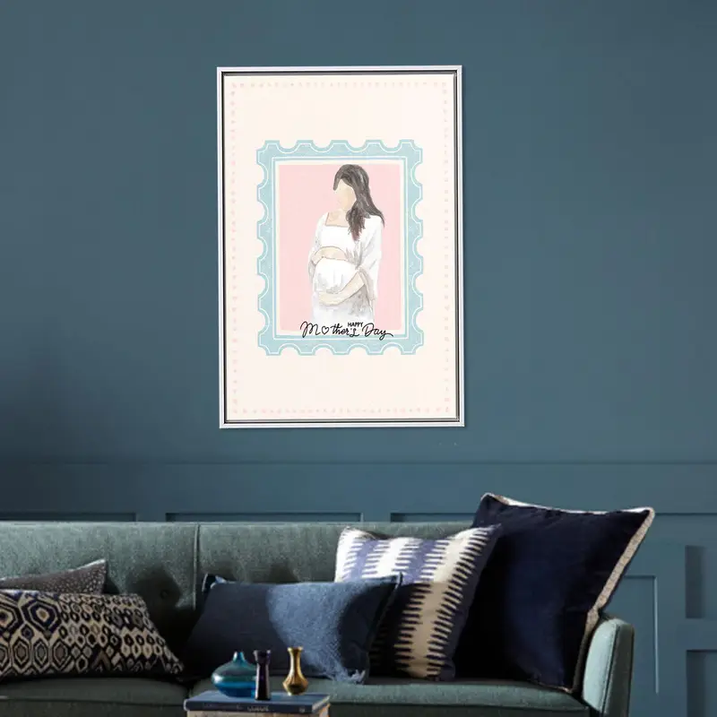 Vintage Canvas Print: Soft Watercolor Mothers Day Wall Art for Expecting Mothers - 1