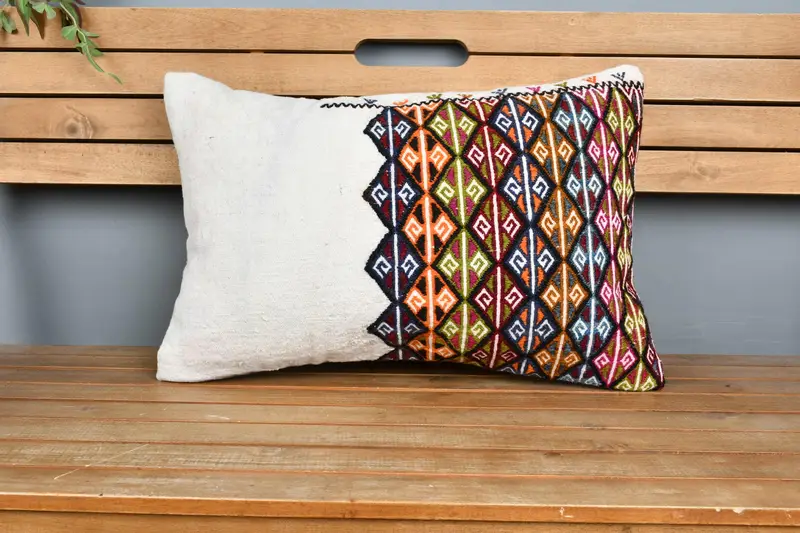 Personalized Gift Pillow Pillow Case, Pillow for Couch, 16x24 Orange Cushion Case, Vintage Kilim Throw Pillow, Boho Pillow Sham Cover, Pillow Case - 6
