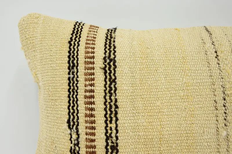 Home Decor Pillow, Kilim Pillow Cover, 12x20 Beige Pillow Sham, Living Room Throw Pillow Case, Cushion Cover, Decorative Pillow, Boho Pillow - 2