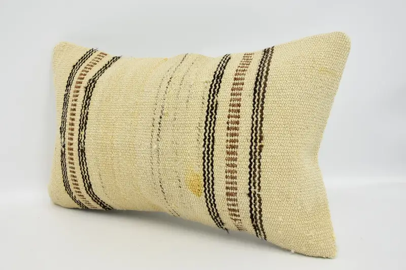 Home Decor Pillow, Kilim Pillow Cover, 12x20 Beige Pillow Sham, Living Room Throw Pillow Case, Cushion Cover, Decorative Pillow, Boho Pillow - 4