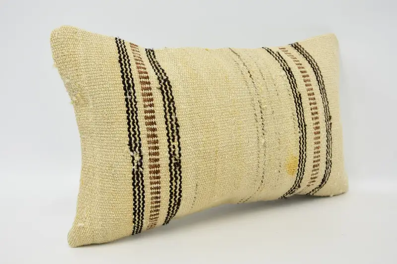 Home Decor Pillow, Kilim Pillow Cover, 12x20 Beige Pillow Sham, Living Room Throw Pillow Case, Cushion Cover, Decorative Pillow, Boho Pillow - 3