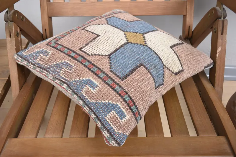 Outdoor Cushion, Boho Throw Cushion Case, Vintage Kilim Pillow, Pillow, Pillow for Couch, Vintage Kilim Throw Pillow, 14x14 Pink Cushion Cover - 4