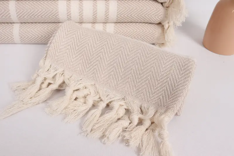 Monogram Hand Towel, Summer Gift, Bridesmaid Gifts, Turkish Tea Towel, 40x20 Cotton Striped Towel, House Warming Gift, Wedding Gift Kitchen Towel - 4