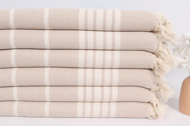 Monogram Hand Towel, Summer Gift, Bridesmaid Gifts, Turkish Tea Towel, 40x20 Cotton Striped Towel, House Warming Gift, Wedding Gift Kitchen Towel - 3