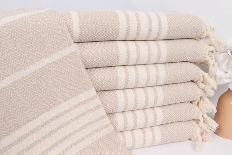 Monogram Hand Towel, Summer Gift, Bridesmaid Gifts, Turkish Tea Towel, 40x20 Cotton Striped Towel, House Warming Gift, Wedding Gift Kitchen Towel - 1