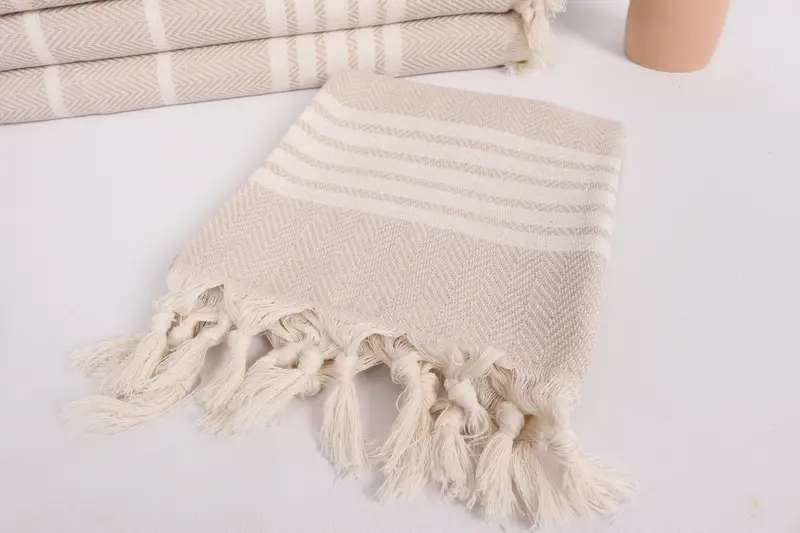 Monogram Hand Towel, Summer Gift, Bridesmaid Gifts, Turkish Tea Towel, 40x20 Cotton Striped Towel, House Warming Gift, Wedding Gift Kitchen Towel - 5