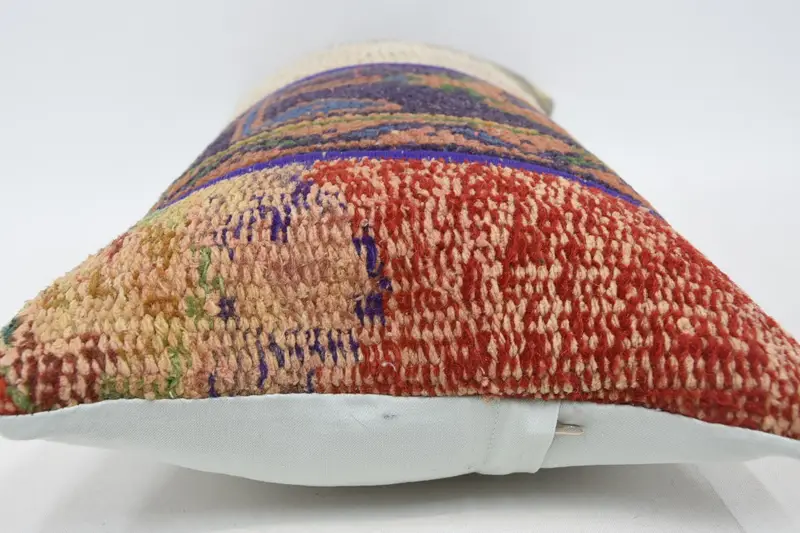 Kilim Pillow, 12x24 Blue Pillow Sham, Colorful Cushion Case, Bright Cushion, Antique Pillows, Vintage Kilim Throw Pillow, Pillow Cover - 5