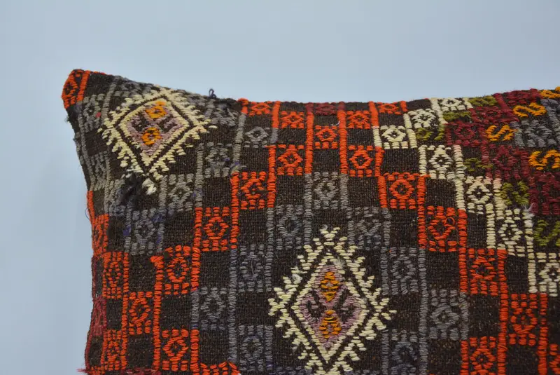 16x24 Red Pillow Sham, Pillow for Couch, Ethnical Kilim Rug Pillow, Aztec Cushion Case, Pillow Sham, Kilim Pillow Cover, Armchair Cushion - 2