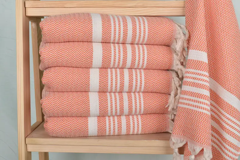40x18 Cotton Striped Towel, Turkish Tea Towel, Custom Hand Towel, Spa Towel, Monogrammed Hand Towel, Xmas Gifts, Custom Tea Towel, Summer Gift - 2