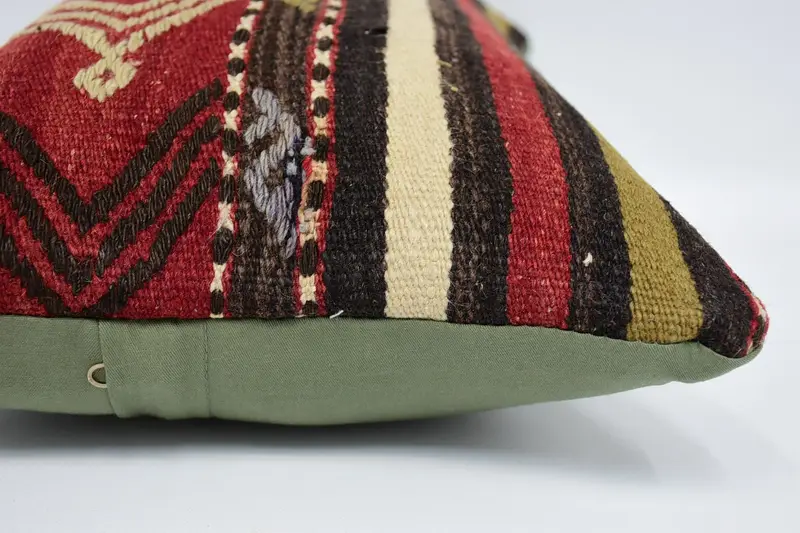 Vintage Kilim Pillow, Couch Cushion Cover, Vintage Kilim Throw Pillow, 12x20 Red Cushion Cover, Throw Kilim Pillow, Sofa Pillow Cover, Cushion Case - 5