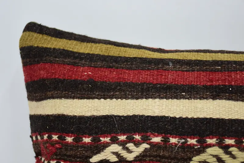 Vintage Kilim Pillow, Couch Cushion Cover, Vintage Kilim Throw Pillow, 12x20 Red Cushion Cover, Throw Kilim Pillow, Sofa Pillow Cover, Cushion Case - 2