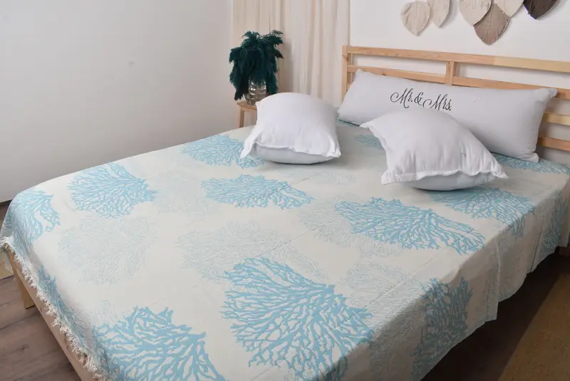 Turkish Beach Blanket, Bridal Party Gifts, Floral Patterned Towel, Personalized Blanket, Woven Blanket, Housewarming Gift, 92x80 Cotton Tree Design - 7