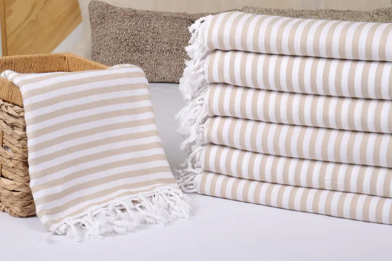 Monogram Beach Blanket, Boho Throw Blankets, Halloween Blanket, Bachelorette Gifts, Throw Blanket, 104x76 Cotton Striped Towel, Gift For Mom - 4