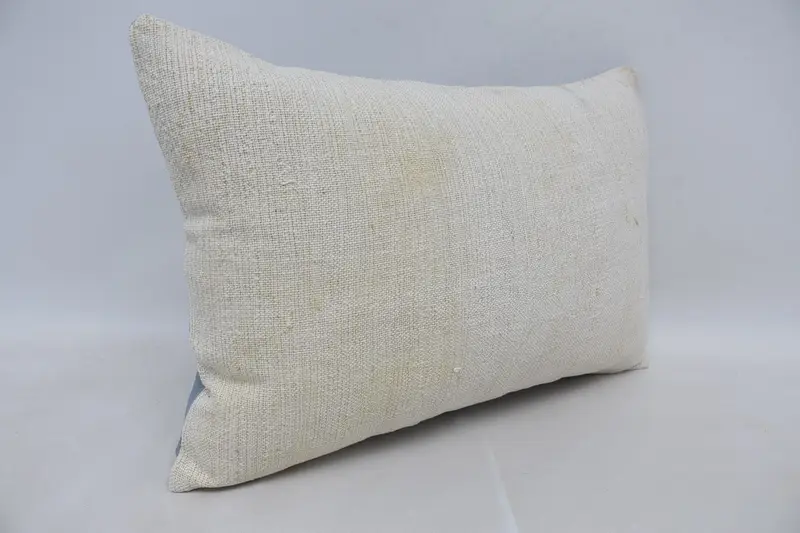 Home Decor Pillow, 16x24 White Cushion Case, Turkish Pillow, Comfy Throw Pillow Case, Vintage Kilim Pillow, Cushion Cover, Floor Cushion Cover - 3