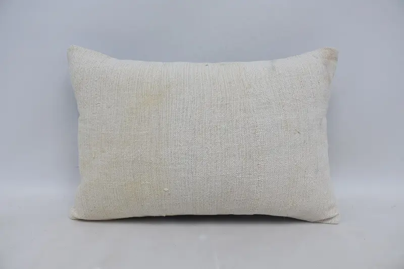 Home Decor Pillow, 16x24 White Cushion Case, Turkish Pillow, Comfy Throw Pillow Case, Vintage Kilim Pillow, Cushion Cover, Floor Cushion Cover - 1