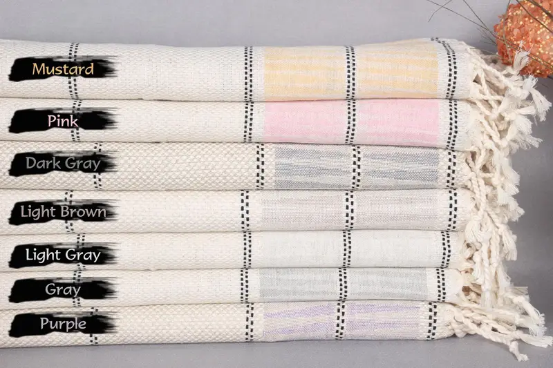Wedding Gift, 40x20 Linen Striped Towel, Family Gift, Turkish Hand Towel, Spooky Bachelorette Party Gifts, Bathroom Towels, Housewarming Gift - 1