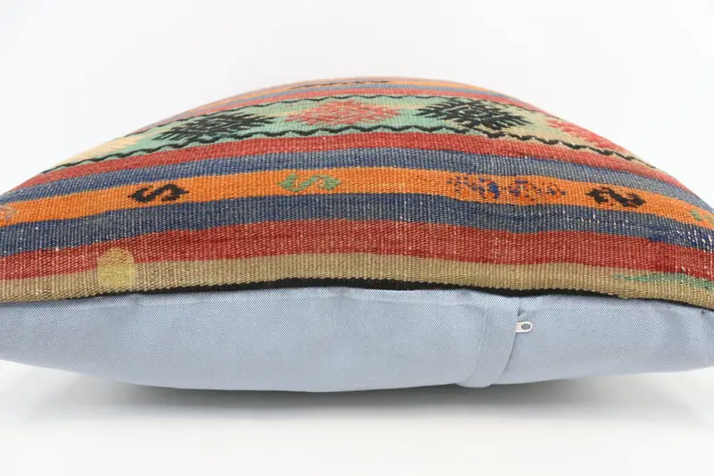 28x28 Orange Pillow, Turkish Pillow, Home Decor Pillow, Cushion, Bohemian Cushion Pillow Cover, Decorative Bolster Pillow Sham, Turkish Kilim Pillow - 5