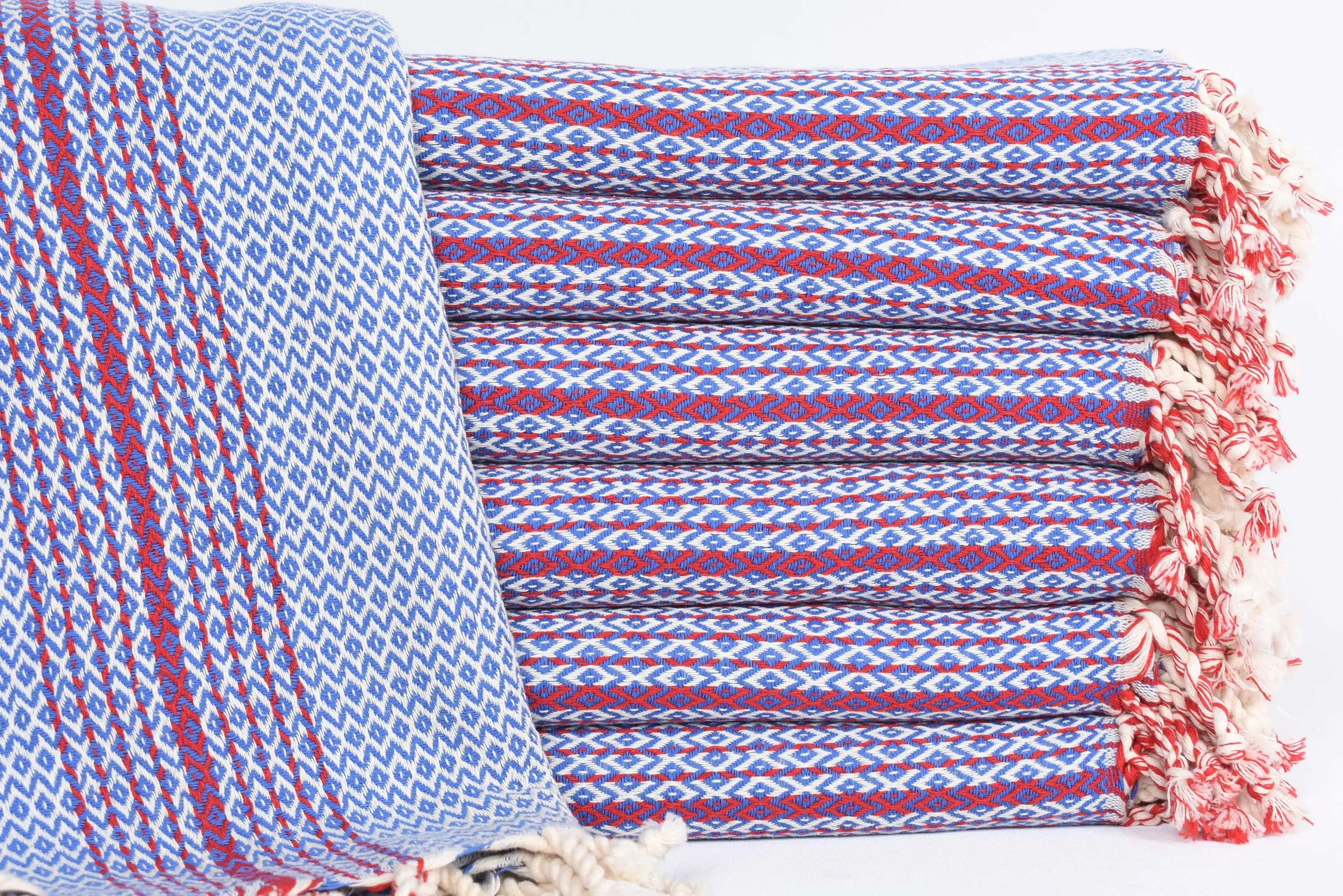 Monogrammed Beach Towel Turkish Cotton Blue, 70x40 Inches - 1