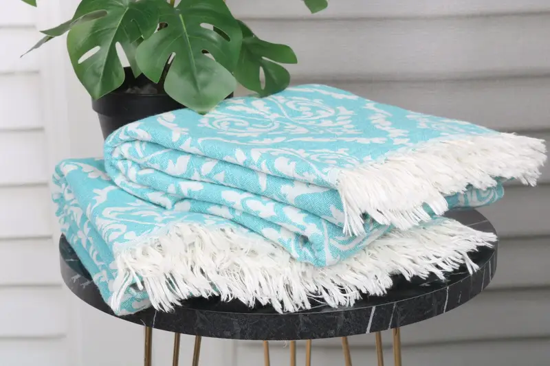 Eco-Friendly Turkish Towel, 68x36 Cotton Baroque Towel, Sand-resistant towel, Wedding Hand Made Gift, Soft towel, Christmas Favors, Custom Gift - 4