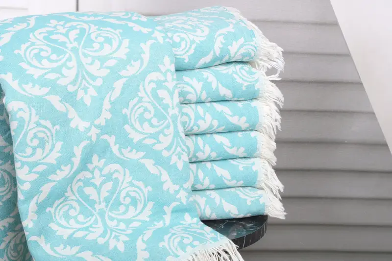 Eco-Friendly Turkish Towel, 68x36 Cotton Baroque Towel, Sand-resistant towel, Wedding Hand Made Gift, Soft towel, Christmas Favors, Custom Gift - 2