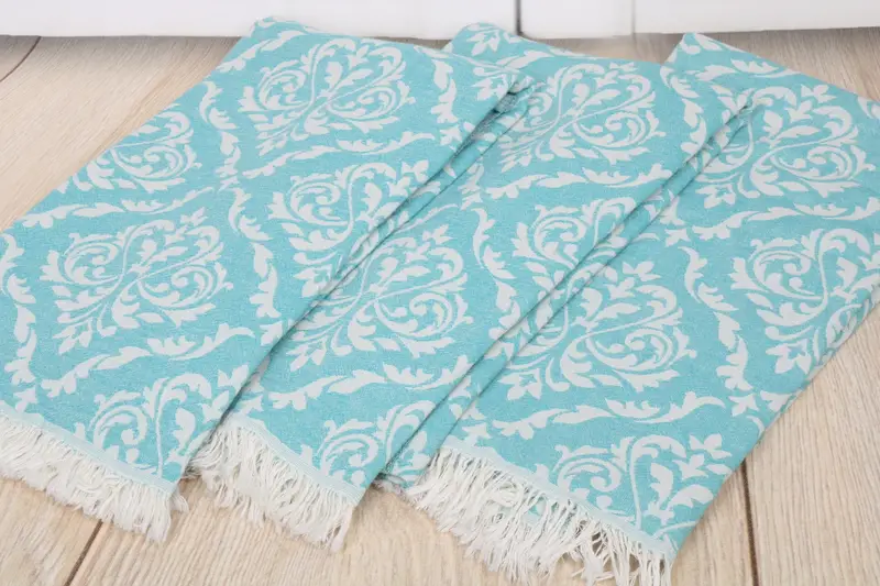 Eco-Friendly Turkish Towel, 68x36 Cotton Baroque Towel, Sand-resistant towel, Wedding Hand Made Gift, Soft towel, Christmas Favors, Custom Gift - 7