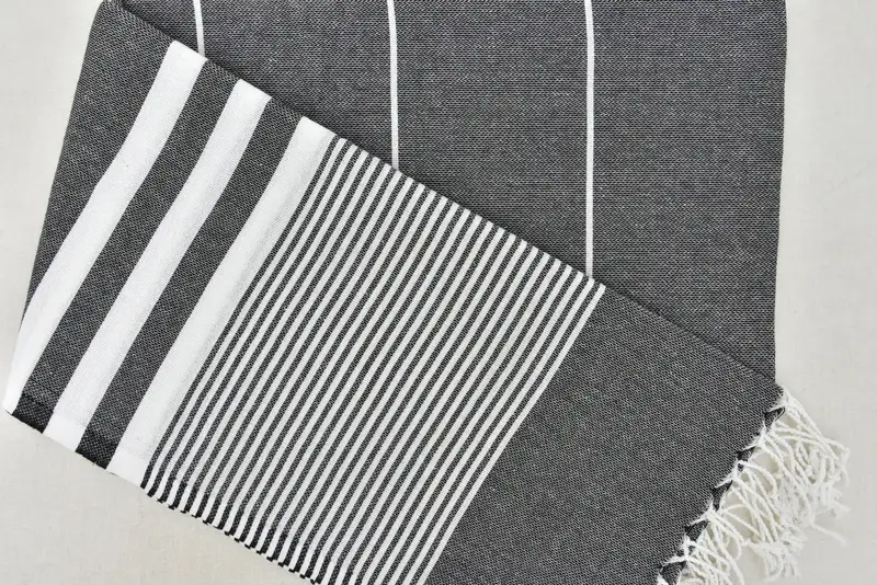 Christmas Gift, Travel Towel, Thin towel, Organic Towel, Travel towel, Best Friend Wedding Gift, Monogrammed Beach Towel, 70x40 Cotton Striped Towel - 6