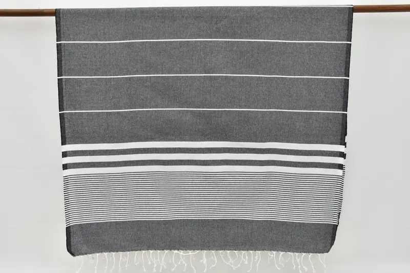 Christmas Gift, Travel Towel, Thin towel, Organic Towel, Travel towel, Best Friend Wedding Gift, Monogrammed Beach Towel, 70x40 Cotton Striped Towel - 8