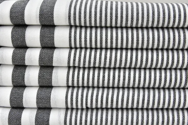Christmas Gift, Travel Towel, Thin towel, Organic Towel, Travel towel, Best Friend Wedding Gift, Monogrammed Beach Towel, 70x40 Cotton Striped Towel - 5