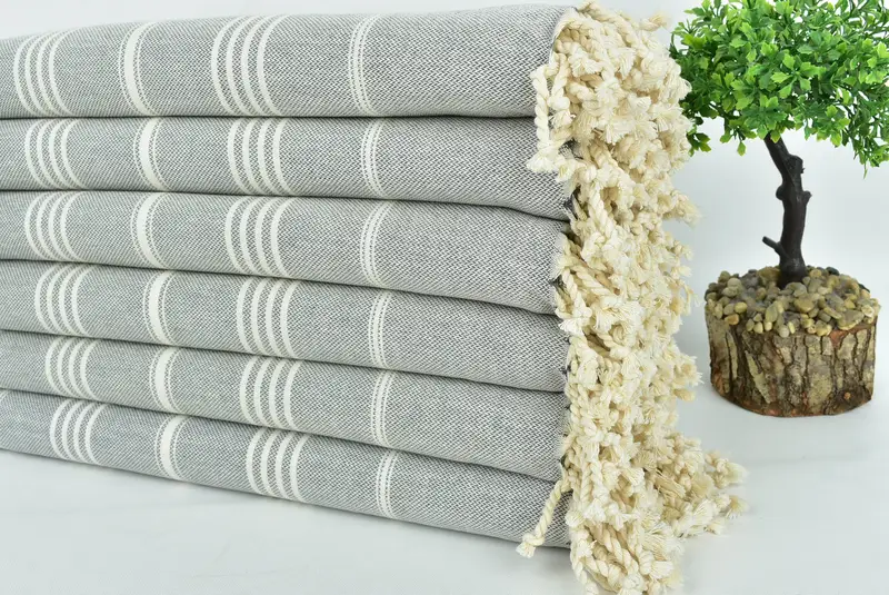 Monogram Turkish Towel, Embroidered Turkish Towel, Turkish Towel Beach, Turkish Towel USA, 68x40 Cotton Striped Towel, Anniversary Gift For Her - 3