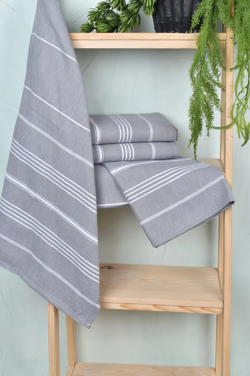 Cotton towel, Valentines Day Gift For Him, 70x40 Cotton Striped Fringeless Towel, Quick-dry peshtemal, Bridesmaid Gift Towel, Housewarming Gift - 6