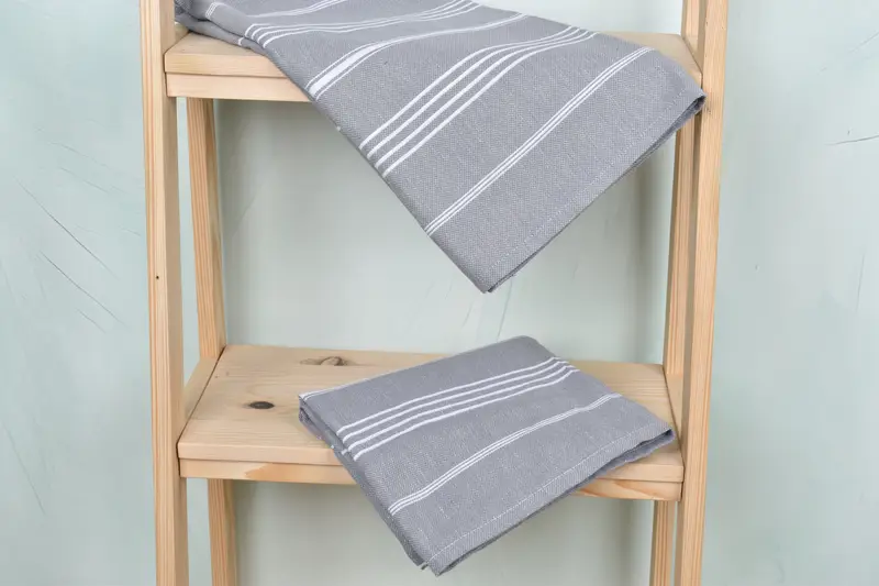 Cotton towel, Valentines Day Gift For Him, 70x40 Cotton Striped Fringeless Towel, Quick-dry peshtemal, Bridesmaid Gift Towel, Housewarming Gift - 5
