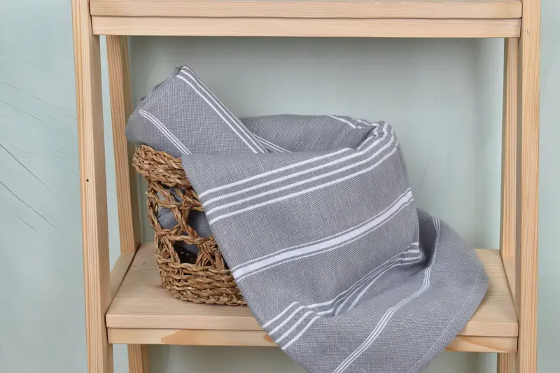 Cotton towel, Valentines Day Gift For Him, 70x40 Cotton Striped Fringeless Towel, Quick-dry peshtemal, Bridesmaid Gift Towel, Housewarming Gift - 4
