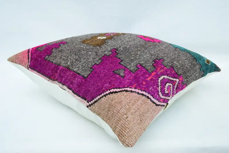 Tribal Pillow Cover, Kilim Pillow, Boho Pillow Sham Cover, Kilim Cushion Sham, 32x32 Gray Cushion Case, Pillow Case, Handmade Throw Pillow Sham - 6