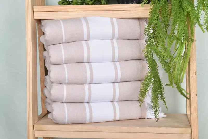 68x36 Cotton Striped Terry Towel, Monogrammed Turkish Towel, Quick-dry towel, Bath towel, Holiday Towel, Cotton towel, Guest Towel, Christmas Gift - 1