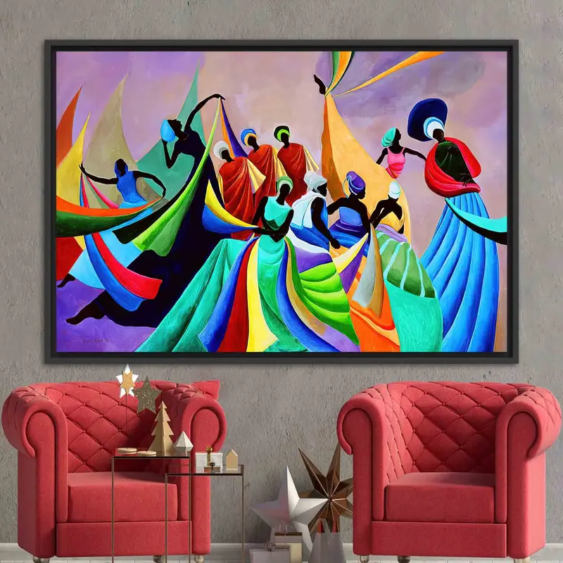 Vibrant Modern Canvas: Celebrating African Women Dancers