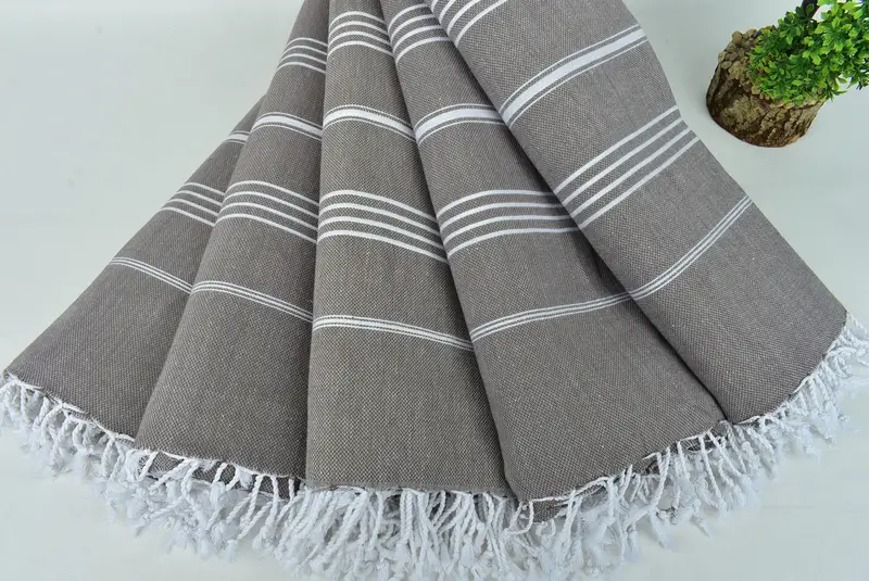 Custom Wedding Gifts, Organic Throw, 88x60 Cotton Striped Towel, Wedding Hand Made Gift, Bachelorette Party Favors, Bedspread, Embroidered Bedspread - 4