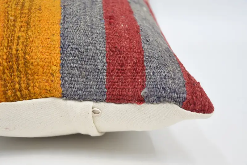 Ottoman Pillow Sham, Couch Pillow Sham, 12x24 Blue Cushion, Kilim Cushion Sham, Pillow Sham, Kilim Pillow Cover, Vintage Kilim Pillow - 5