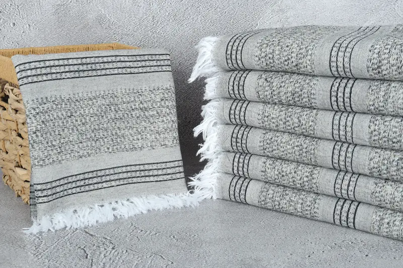 Sand-resistant towel, Summer Gift, Bathroom Towel, Wedding Favors, 70x36 Linen Striped Towel, Cute Beach Towel, Turkish Bath Towel Set - 3
