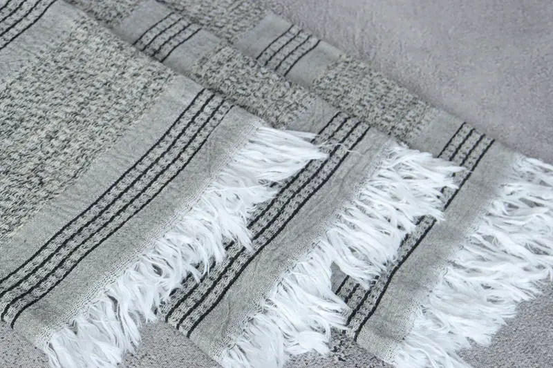 Sand-resistant towel, Summer Gift, Bathroom Towel, Wedding Favors, 70x36 Linen Striped Towel, Cute Beach Towel, Turkish Bath Towel Set - 5