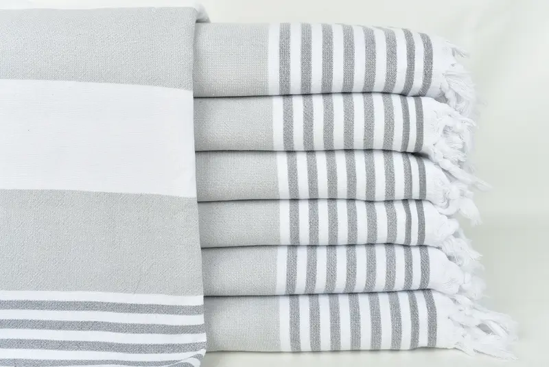 Custom Beach Towel, Lightweight towel, Peshtemal, Bachelor Gifts, Eco-friendly Turkish peshtemal towel, 68x36 Cotton Striped Terry Towel, Yoga Towel - 1