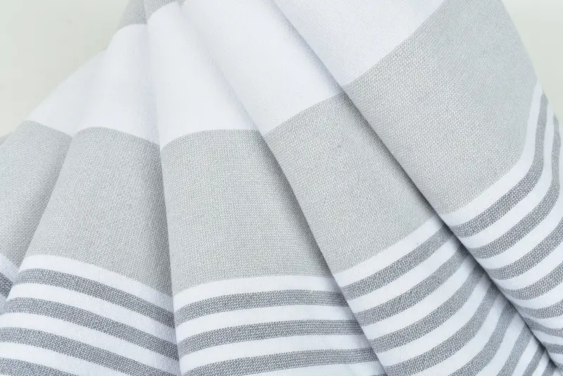 Custom Beach Towel, Lightweight towel, Peshtemal, Bachelor Gifts, Eco-friendly Turkish peshtemal towel, 68x36 Cotton Striped Terry Towel, Yoga Towel - 5