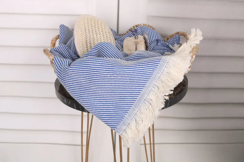 Turkish Towel USA, Soft towel, Valentines Gift, Traditional Turkish peshtemal for hammam, 70x36 Cotton Striped Towel, Custom Wedding Gift - 2
