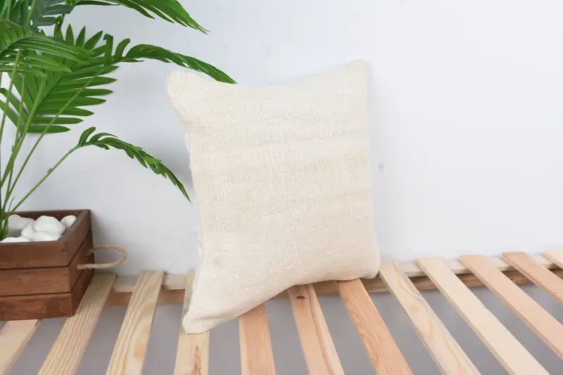 Meditation Pillow Cover, 16x16 White Pillow, Antique Pillows, Pillow Sham, Throw Kilim Pillow, Vintage Pillow, Ethnic Pillow Cover Cushion Case - 4