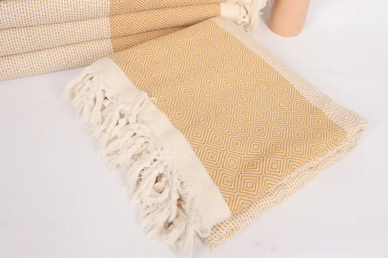 Family Gift Basket, Bachelorette Gifts, 104x80 Cotton Diamond Towel, Boho Throw Blankets, Personalized Bridesmaid Gift, Wedding Favors - 5