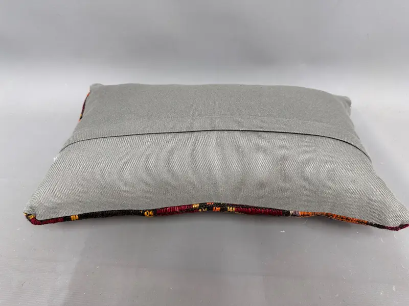 Pillow for Sofa, Wool Kilim Pillow Cushion Cover, Kilim Pillow, Cushion Case, Boho Chic Pillow, Ethnical Kilim Rug Pillow, 12x20 Red Cushion - 7