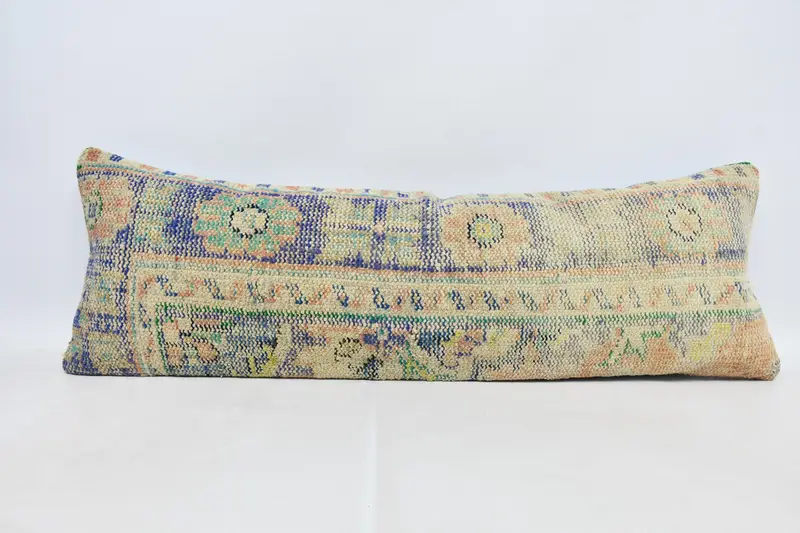 Gift Pillow, Cotton Cushion Cover, 16x48 Blue Cushion Case, Outdoor Patio Pillow, Home Decor Pillow, Antique Pillows, Pillow Case - 1