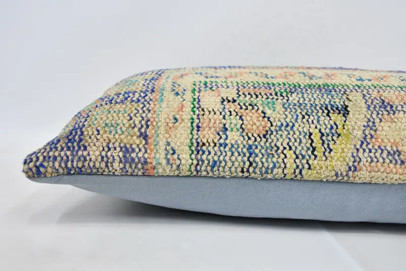 Gift Pillow, Cotton Cushion Cover, 16x48 Blue Cushion Case, Outdoor Patio Pillow, Home Decor Pillow, Antique Pillows, Pillow Case - 6