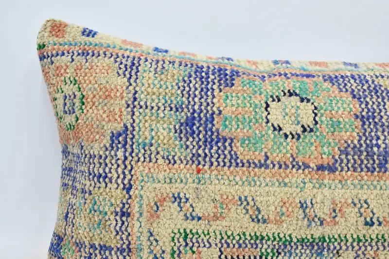 Gift Pillow, Cotton Cushion Cover, 16x48 Blue Cushion Case, Outdoor Patio Pillow, Home Decor Pillow, Antique Pillows, Pillow Case - 2